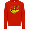 Jesus Saves Funny Christian Mens Sweatshirt Jumper Bright Red