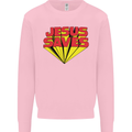 Jesus Saves Funny Christian Mens Sweatshirt Jumper Light Pink