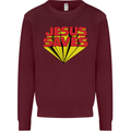 Jesus Saves Funny Christian Mens Sweatshirt Jumper Maroon