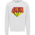 Jesus Saves Funny Christian Mens Sweatshirt Jumper White