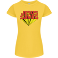 Jesus Saves Funny Christian Womens Petite Cut T-Shirt Yellow