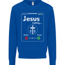 Jesus is Calling Christian Christianity Mens Sweatshirt Jumper Royal Blue