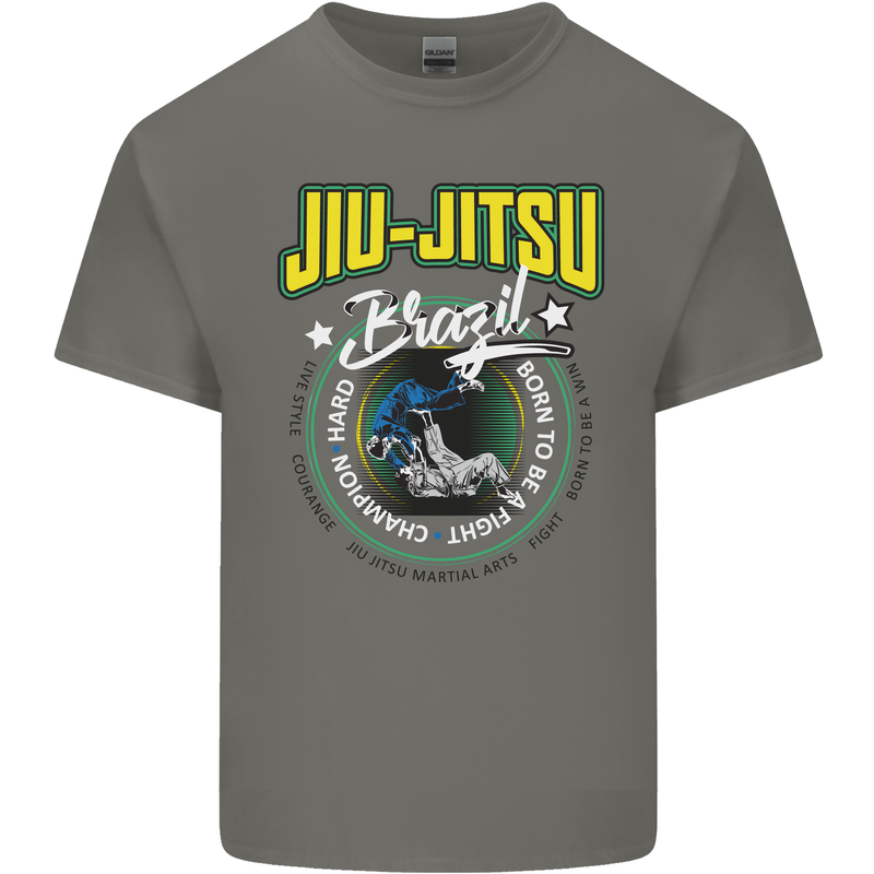 Jiu Jitsu Brazilian MMA Mixed Martial Arts Mens Cotton T-Shirt Tee Top Charcoal