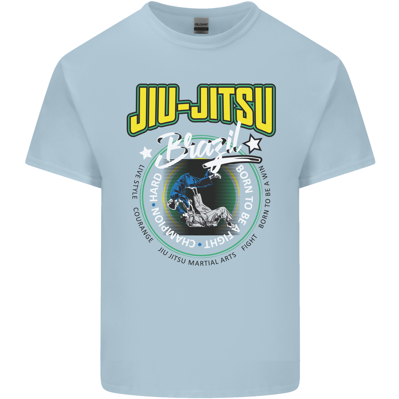 Jiu Jitsu Brazilian MMA Mixed Martial Arts Mens Cotton T-Shirt Tee Top Light Blue