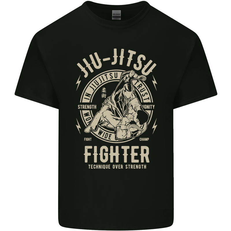 Jiu Jitsu Fighter Mixed Martial Arts MMA Kids T-Shirt Childrens Black