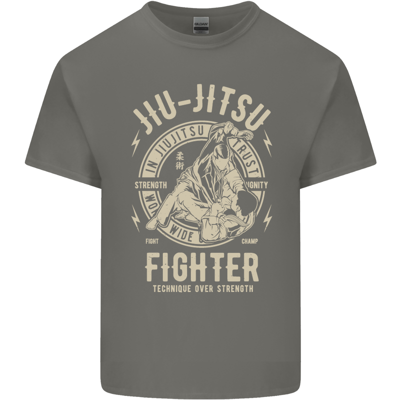 Jiu Jitsu Fighter Mixed Martial Arts MMA Kids T-Shirt Childrens Charcoal