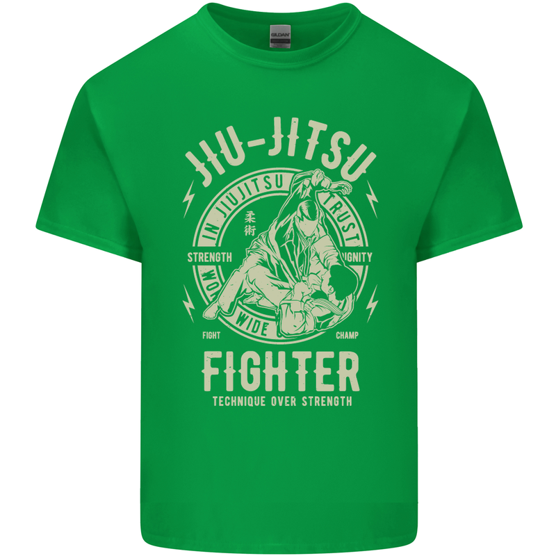 Jiu Jitsu Fighter Mixed Martial Arts MMA Kids T-Shirt Childrens Irish Green