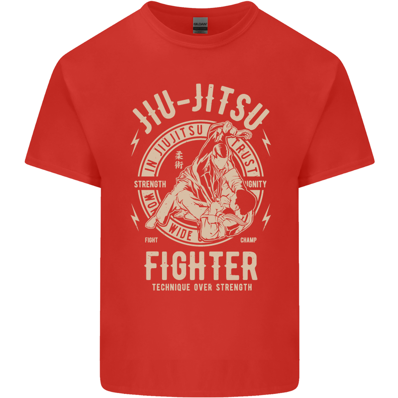 Jiu Jitsu Fighter Mixed Martial Arts MMA Kids T-Shirt Childrens Red