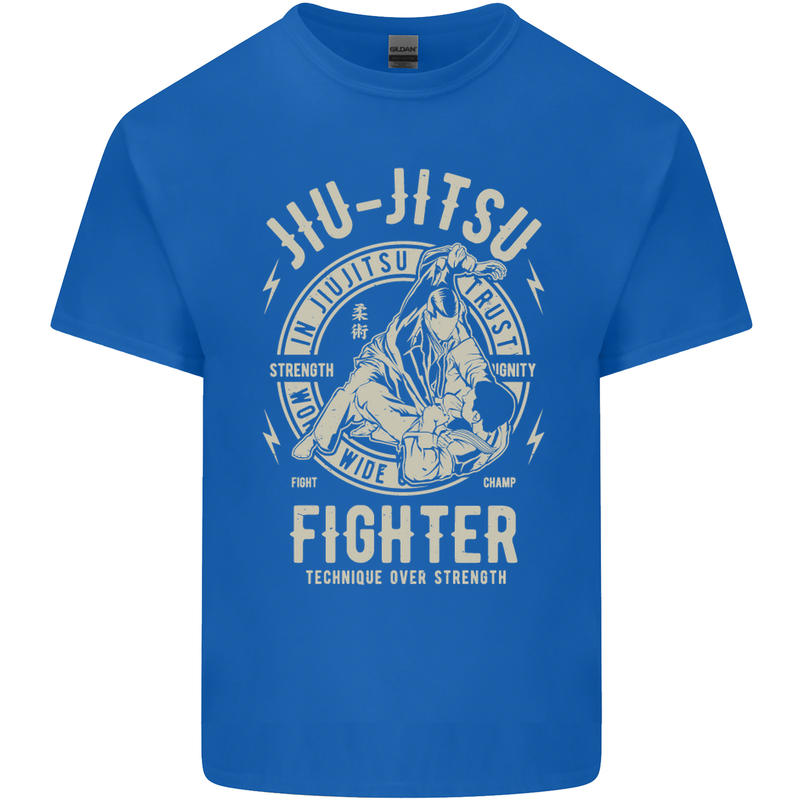 Jiu Jitsu Fighter Mixed Martial Arts MMA Kids T-Shirt Childrens Royal Blue