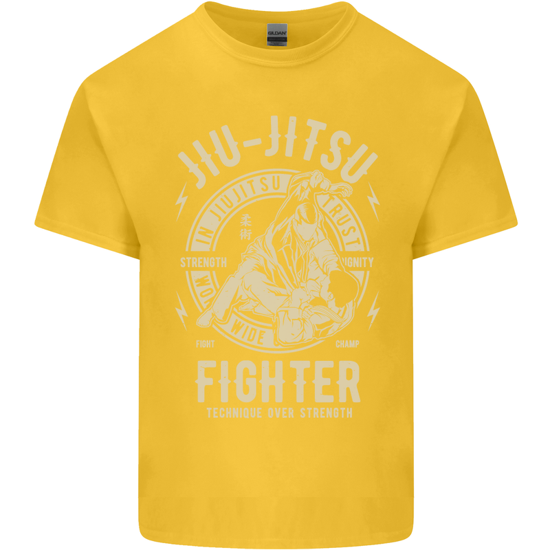 Jiu Jitsu Fighter Mixed Martial Arts MMA Kids T-Shirt Childrens Yellow