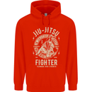 Jiu Jitsu Fighter Mixed Martial Arts MMA Mens 80% Cotton Hoodie Bright Red