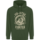 Jiu Jitsu Fighter Mixed Martial Arts MMA Mens 80% Cotton Hoodie Forest Green