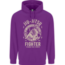 Jiu Jitsu Fighter Mixed Martial Arts MMA Mens 80% Cotton Hoodie Purple