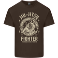 Jiu Jitsu Fighter Mixed Martial Arts MMA Mens Cotton T-Shirt Tee Top Dark Chocolate
