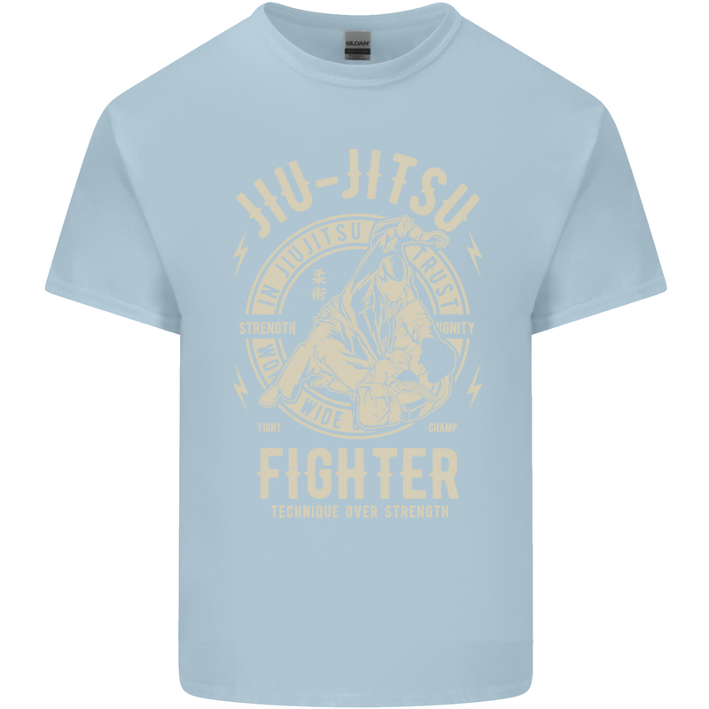 Jiu Jitsu Fighter Mixed Martial Arts MMA Mens Cotton T-Shirt Tee Top Light Blue