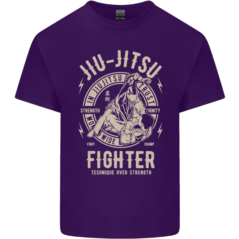 Jiu Jitsu Fighter Mixed Martial Arts MMA Mens Cotton T-Shirt Tee Top Purple