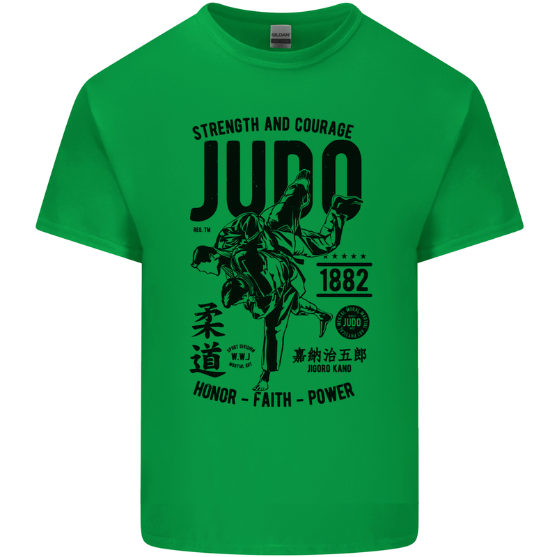 Judo Strength and Courage Martial Arts MMA Kids T-Shirt Childrens Irish Green