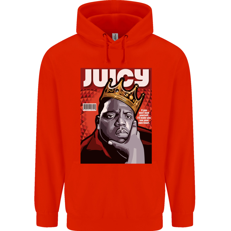 Juicy Rap Music Hip Hop Rapper Mens 80% Cotton Hoodie Bright Red