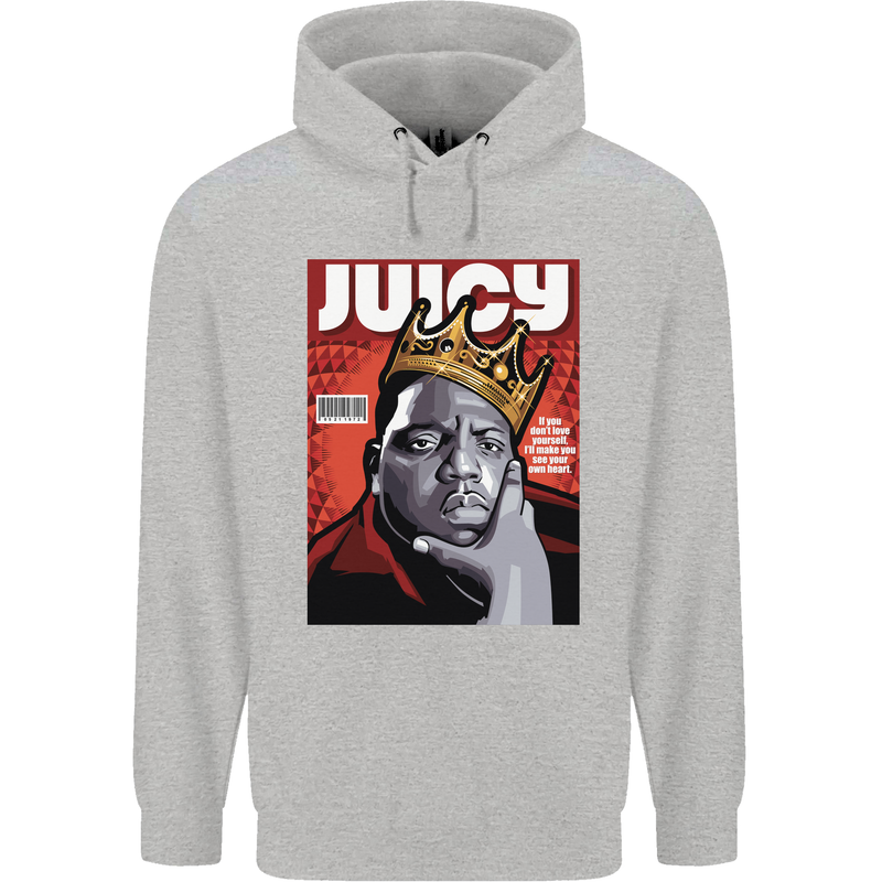 Juicy Rap Music Hip Hop Rapper Mens 80% Cotton Hoodie Sports Grey