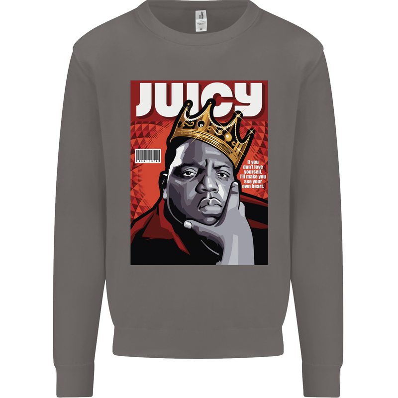 Juicy Rap Music Hip Hop Rapper Mens Sweatshirt Jumper Charcoal