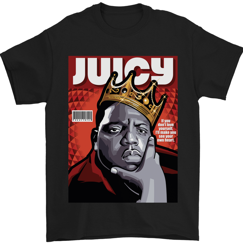 Juicy Rap Music Hip Hop Rapper Mens T-Shirt Cotton Gildan Black