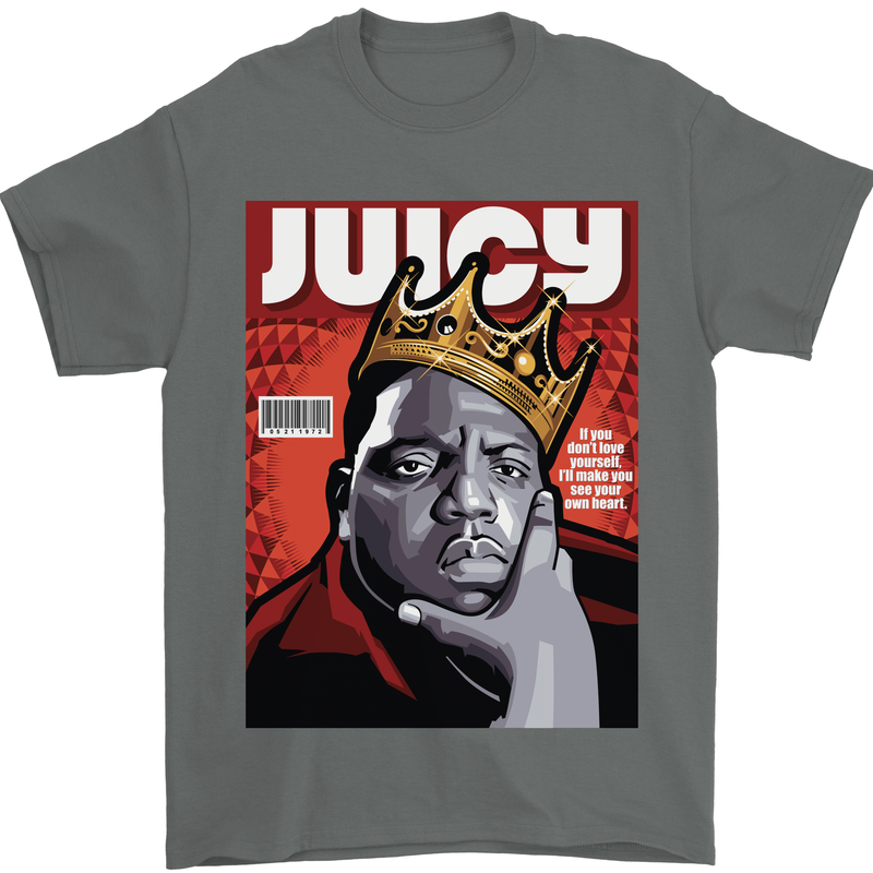 Juicy Rap Music Hip Hop Rapper Mens T-Shirt Cotton Gildan Charcoal