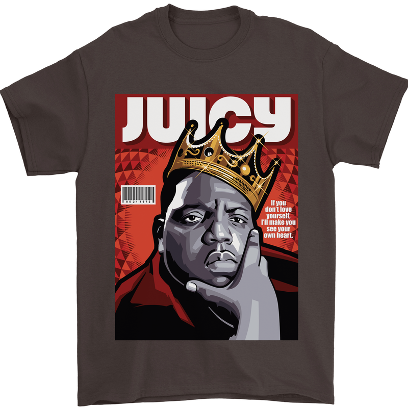 Juicy Rap Music Hip Hop Rapper Mens T-Shirt Cotton Gildan Dark Chocolate