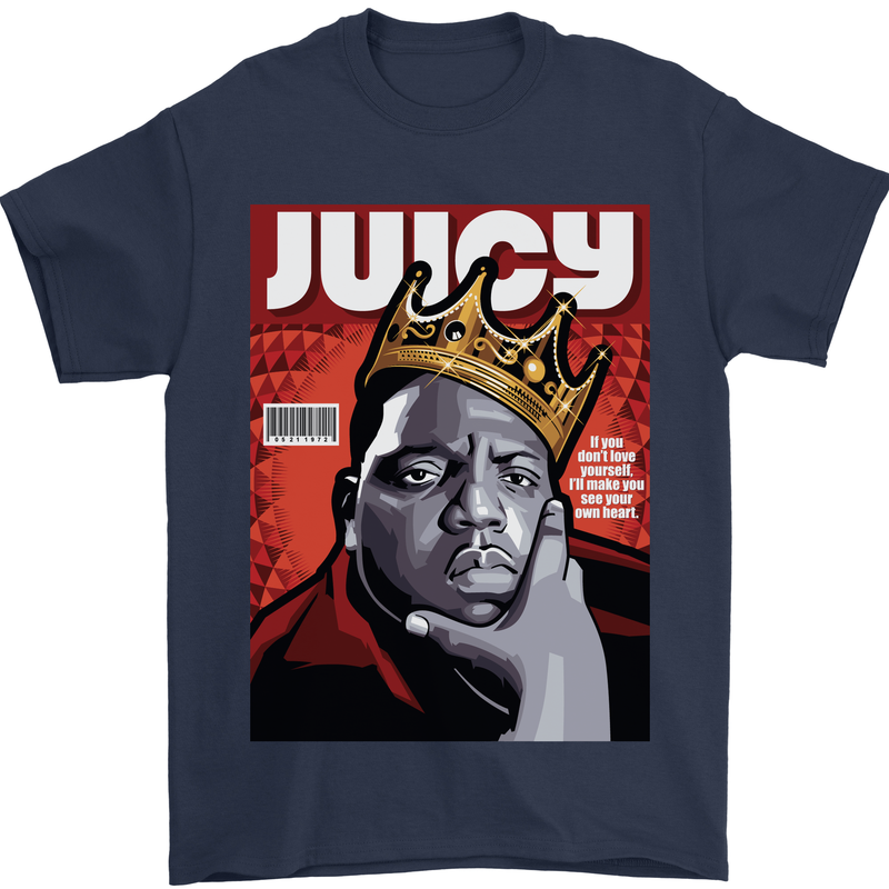 Juicy Rap Music Hip Hop Rapper Mens T-Shirt Cotton Gildan Navy Blue