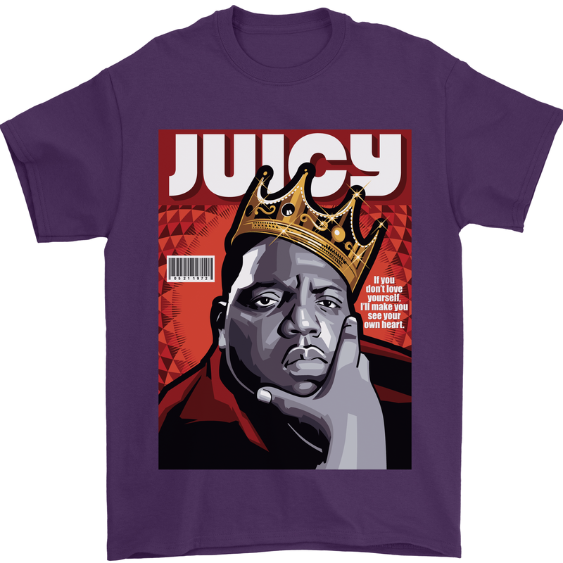 Juicy Rap Music Hip Hop Rapper Mens T-Shirt Cotton Gildan Purple