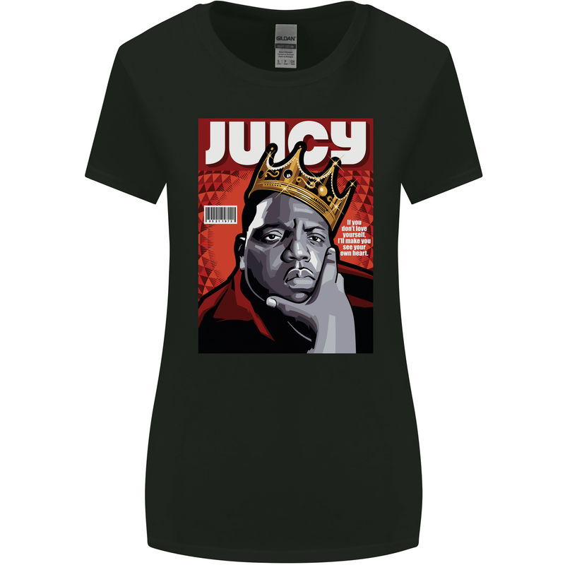 Juicy Rap Music Hip Hop Rapper Womens Wider Cut T-Shirt Black