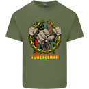 Juneteenth Black Lives Matter History Mens Cotton T-Shirt Tee Top Military Green