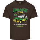 Jurassic Tour Funny Dinosaur T-Rex Mens Cotton T-Shirt Tee Top Dark Chocolate