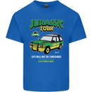 Jurassic Tour Funny Dinosaur T-Rex Mens Cotton T-Shirt Tee Top Royal Blue