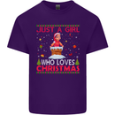 Just a Girl Who Loves Christmas Funny Mens Cotton T-Shirt Tee Top Purple
