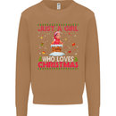Just a Girl Who Loves Christmas Funny Mens Sweatshirt Jumper Caramel Latte