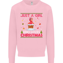 Just a Girl Who Loves Christmas Funny Mens Sweatshirt Jumper Light Pink
