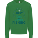 Just a Girl Who Loves Fishing Fisherwoman Kids Sweatshirt Jumper Irish Green