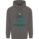 Just a Girl Who Loves Fishing Fisherwoman Mens 80% Cotton Hoodie Charcoal