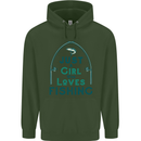 Just a Girl Who Loves Fishing Fisherwoman Mens 80% Cotton Hoodie Forest Green