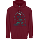 Just a Girl Who Loves Fishing Fisherwoman Mens 80% Cotton Hoodie Maroon