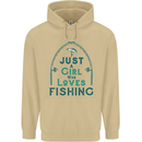 Just a Girl Who Loves Fishing Fisherwoman Mens 80% Cotton Hoodie Sand