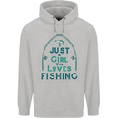 Just a Girl Who Loves Fishing Fisherwoman Mens 80% Cotton Hoodie Sports Grey