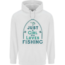 Just a Girl Who Loves Fishing Fisherwoman Mens 80% Cotton Hoodie White