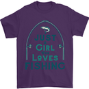 Just a Girl Who Loves Fishing Fisherwoman Mens T-Shirt Cotton Gildan Purple