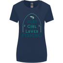 Just a Girl Who Loves Fishing Fisherwoman Womens Wider Cut T-Shirt Navy Blue