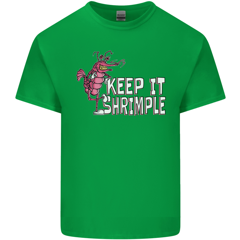 Keep It Shrimple Funny Shrimp Prawns Mens Cotton T-Shirt Tee Top Irish Green