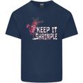 Keep It Shrimple Funny Shrimp Prawns Mens Cotton T-Shirt Tee Top Navy Blue