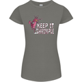 Keep It Shrimple Funny Shrimp Prawns Womens Petite Cut T-Shirt Charcoal