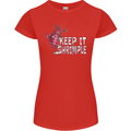 Keep It Shrimple Funny Shrimp Prawns Womens Petite Cut T-Shirt Red