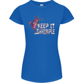 Keep It Shrimple Funny Shrimp Prawns Womens Petite Cut T-Shirt Royal Blue